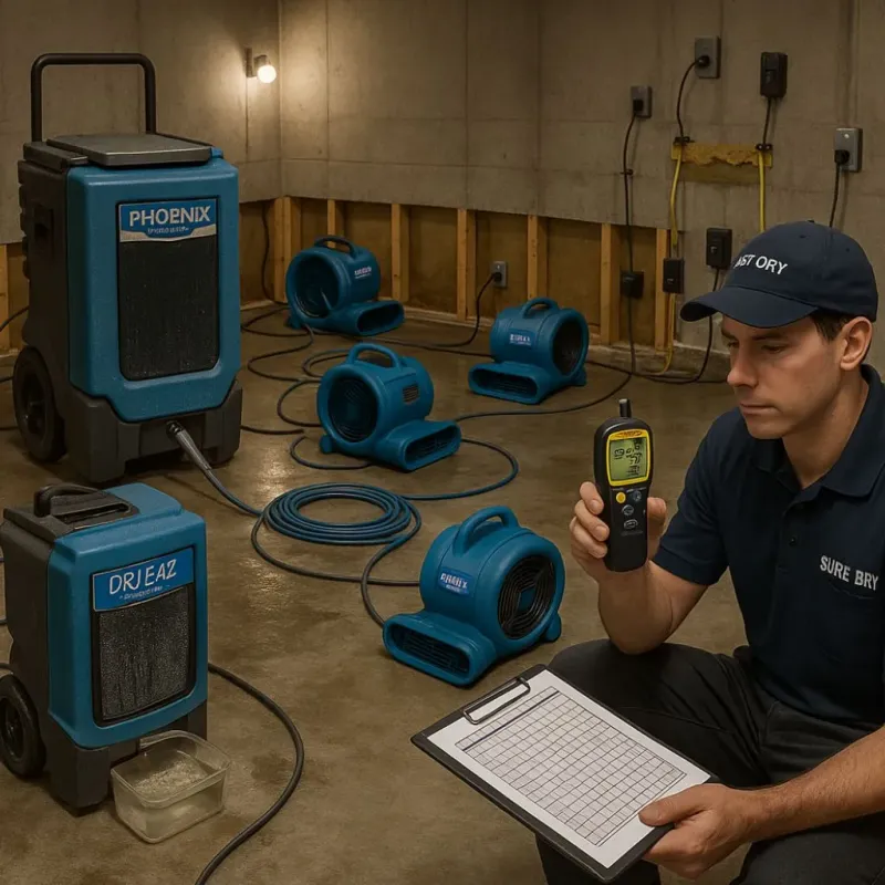 Structural Drying and Dehumidification process in Captains Cove, VA